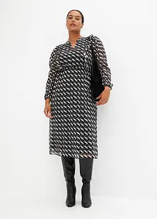 Robe midi imprimée en mesh, bonprix