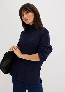 Pull col roulé en coton, bonprix