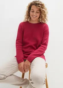 Pull col rond en maille milano côtelée, bonprix