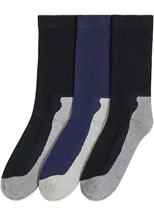 Lot de 3 chaussettes de tennis chaudes avec semelle en doublure éponge, bonprix