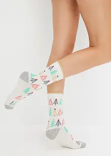 Lot de 3 paires de chaussettes à fil brillant entourées d'un ruban en satin, bonprix