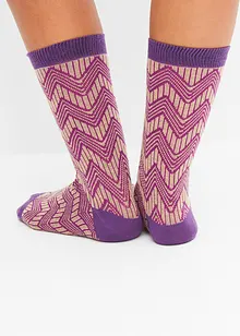 Lot de 4 paires de chaussettes à motif brodé, bonprix