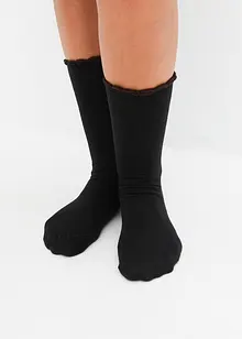 Chaussettes à bord roulotté brillant en coton majoritaire (lot de 8 paires), bonprix