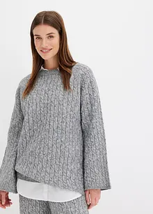 Pull oversize en maille torsadée, bonprix