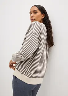 Sweat-shirt oversize, rayé, bonprix