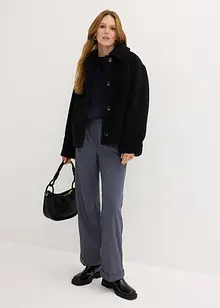 Veste en polaire Teddy doublée à col chemise, bonprix