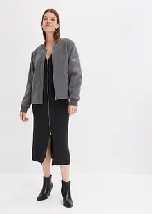 Robe en maille côtelée zippée devant, bonprix