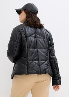 Veste matelassée en cuir nappa, bonprix