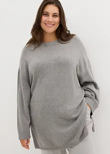 Pull long en fine maille fendu sur les côtés, bonprix