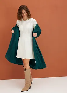 Robe évasée en fine maille et maille torsadée, bonprix