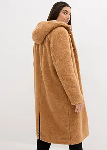 Manteau en sherpa avec capuche et poches, bonprix