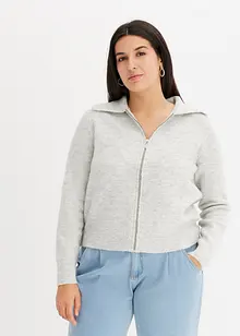 Gilet zippé court en maille, bonprix