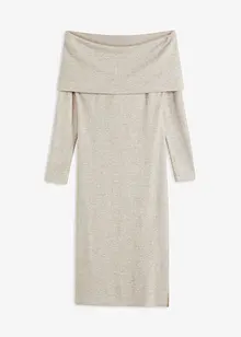 Robe midi à encolure Carmen, bonprix