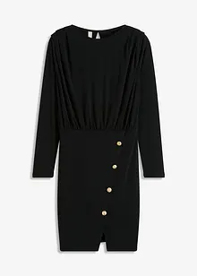 Robe en jersey avec patte de boutonnage décorative, bonprix