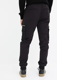 Pantalon cargo stretch taille élastiquée doublure thermique, coupe droite, bonprix