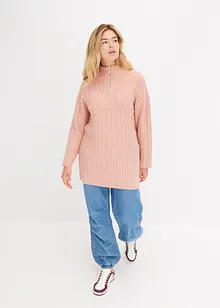 Pull long avec motif torsadé, bonprix