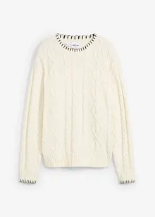 Pull en maille torsadée, bonprix