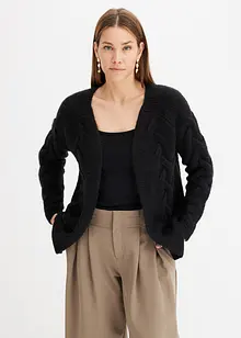 Gilet en maille ouvert avec motif torsadé, bonprix