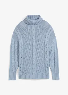 Pull à col roulé et motif torsadé, bonprix