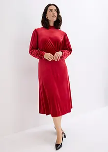 Robe midi en velours doux, bonprix