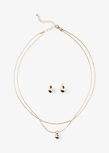 Collier et boucles d'oreille (ens. 3 bijoux), bonprix