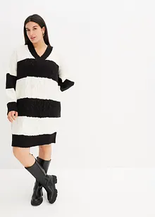 Robe en maille rayée avec motif torsadé, bonprix