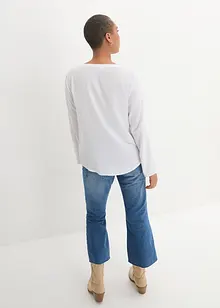 Blouse fluide à col en V et manches longues, bonprix