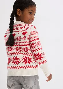 Gilet en maille fille avec motif norvégien, bonprix