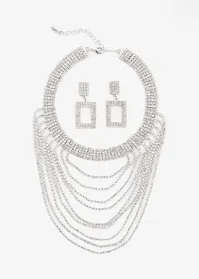 Collier et boucles d'oreille (ens. 3 pièces), bonprix