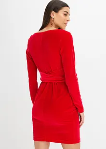 Robe courte drapée en velours doux, bonprix