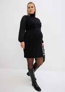 Robe élégante en maille et crêpe pour la grossesse, bonprix