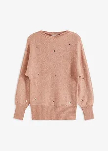 Pull rehaussé de strass de grande taille, bonprix