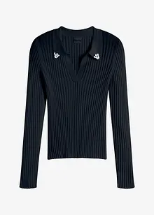 T-shirt polo avec strass, bonprix