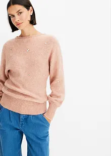 Pull rehaussé de strass de grande taille, bonprix