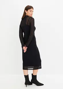 Robe en jersey avec empiècement mesh, bonprix