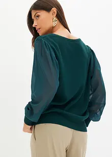 Pull avec manches en crêpe, bonprix