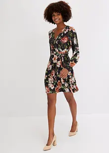 Robe en jersey avec volant et lien à nouer, bonprix