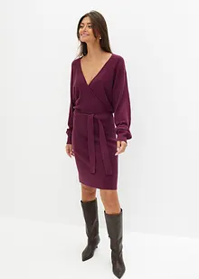 Robe en maille à col V, bonprix