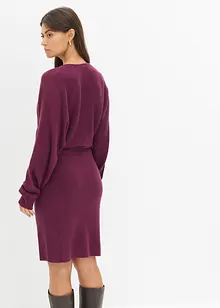 Robe en maille à col V, bonprix