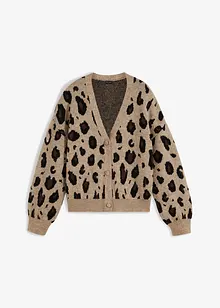 Gilet en maille léopard, bonprix
