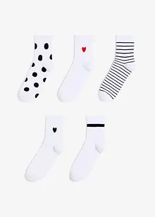 Lot de 5 paires de chaussettes courtes avec accroche-cadeau, bonprix