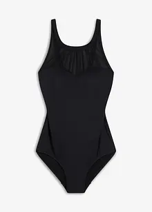 Maillot 1 pièce sculptant, maintien modéré, avec mesh transparent, bonprix