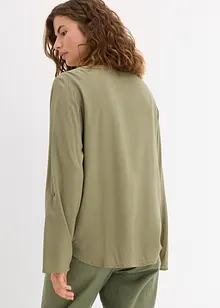 Blouse fluide à col en V et manches longues, bonprix