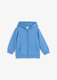 Sweat zippé à capuche en matière douce, bonprix