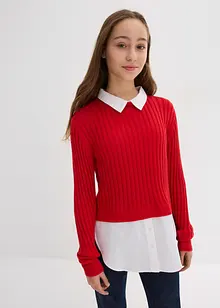 Pull avec empiècement chemisier, bonprix