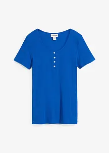 T-shirt col Henley, 100% coton, bonprix
