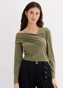 T-shirt manches longues à fronces, bonprix