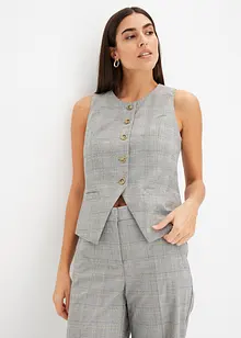 Gilet sans manches à motif Prince de Galles, bonprix