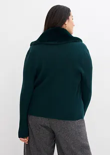 Gilet en maille avec col synthétique, bonprix