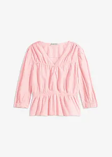 Blouse manches 3/4 en tissu froissé, bonprix